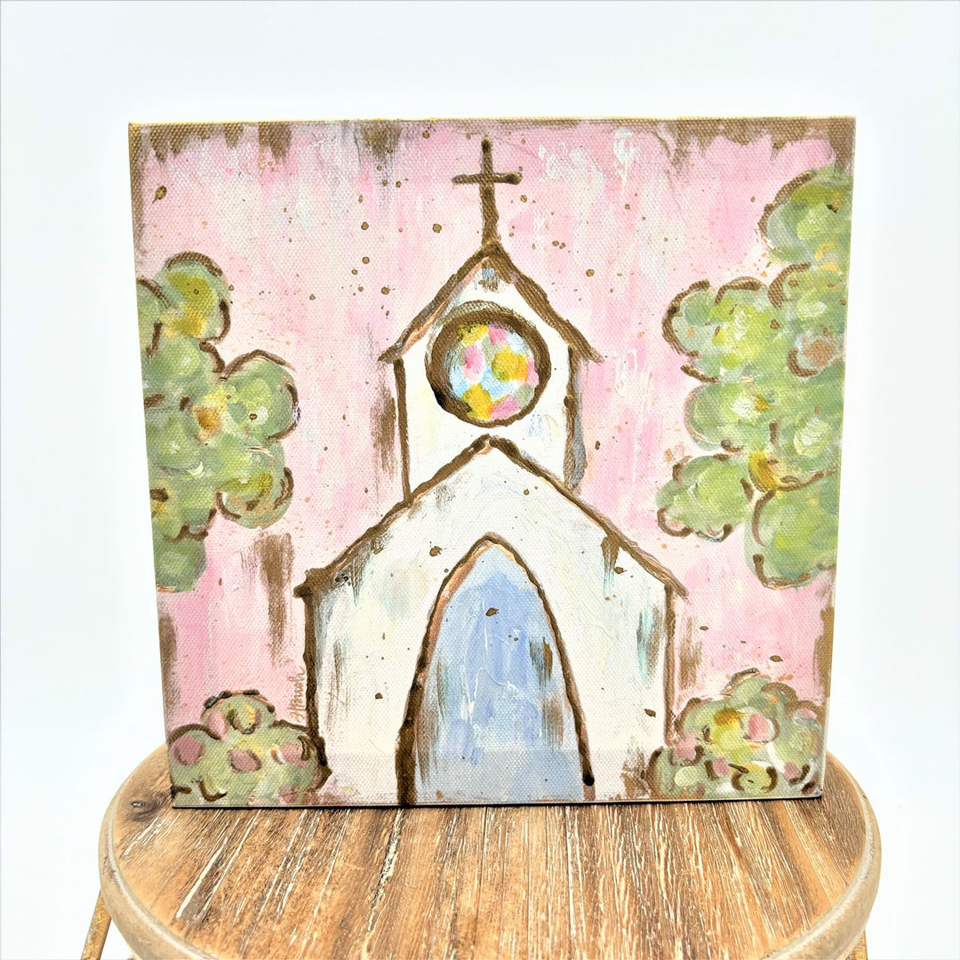 Pastel Church Canvas