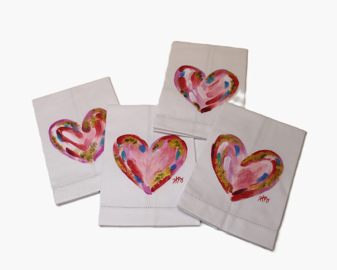 Abstract Heart Tea Towel