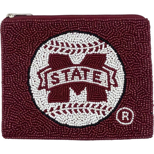 Collegiate Beaded Coin Pouch