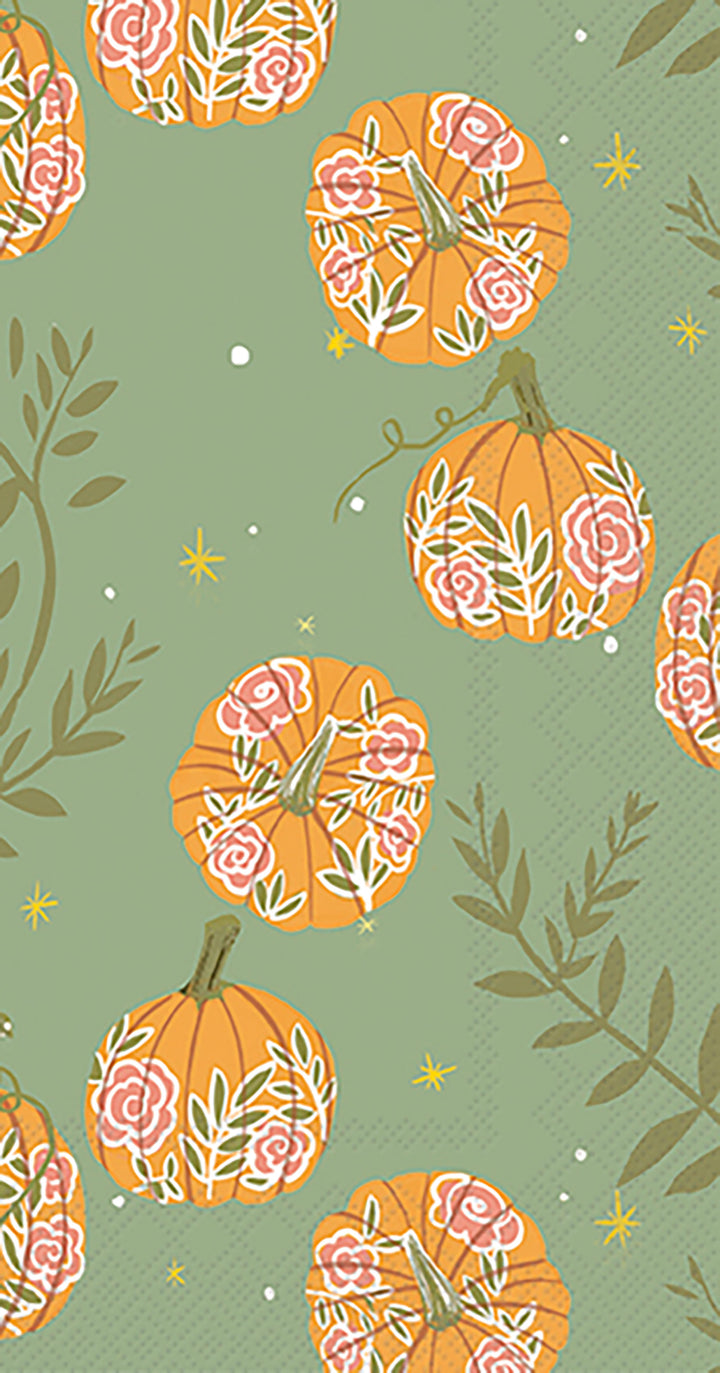 Pumpkins with Roses Napkin