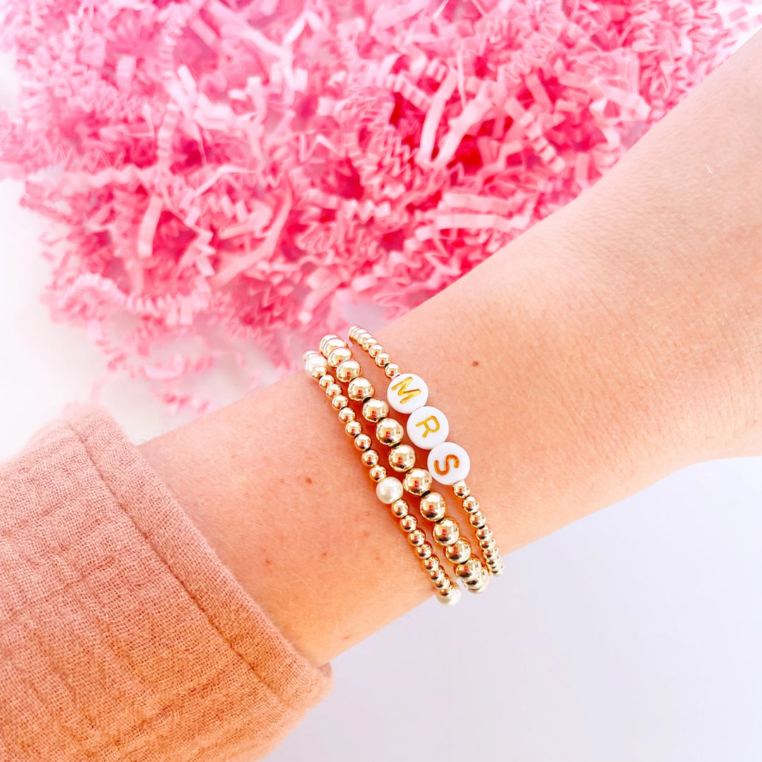 Mrs. Gold Beaded Bracelet