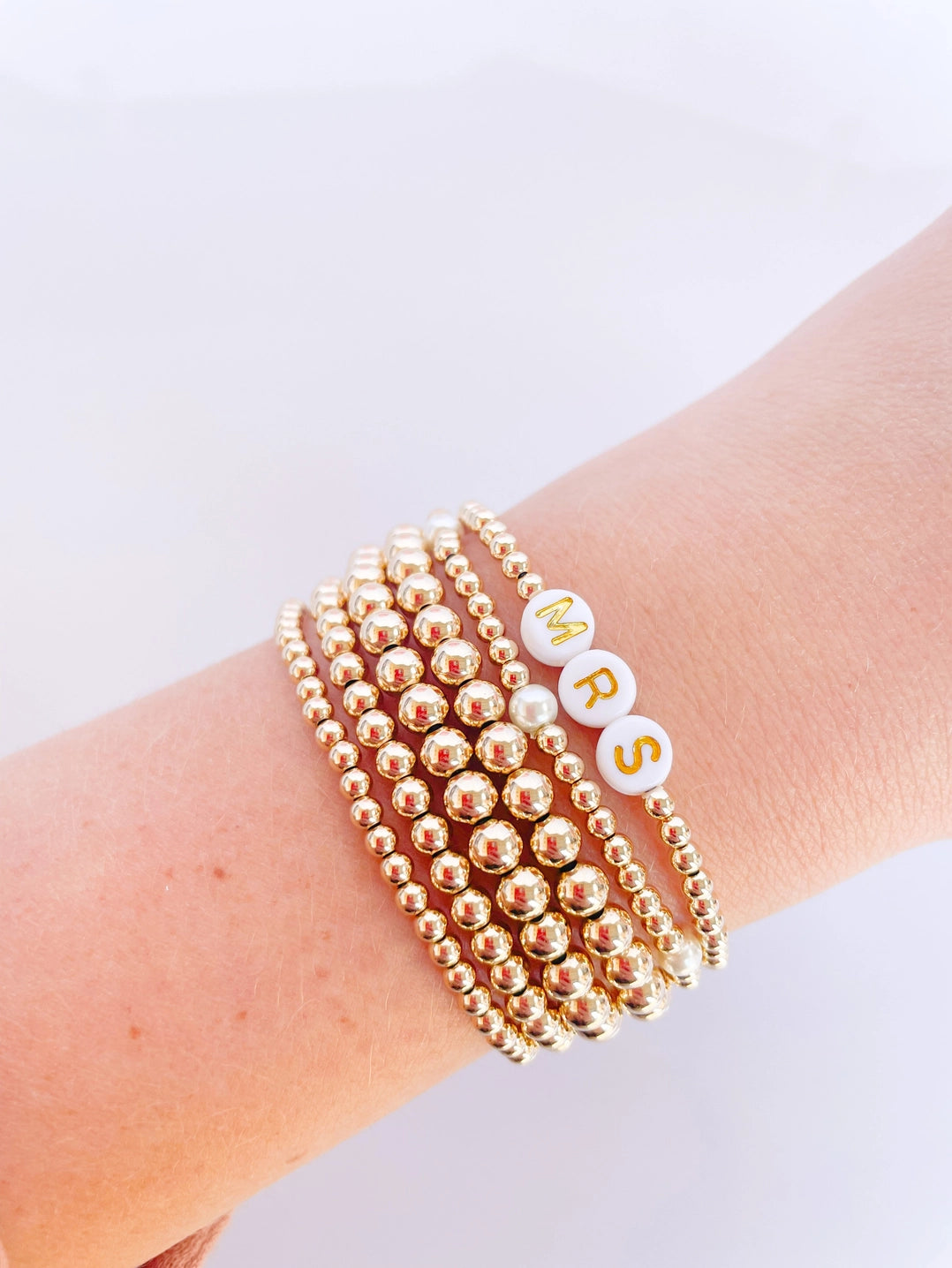 Mrs. Gold Beaded Bracelet