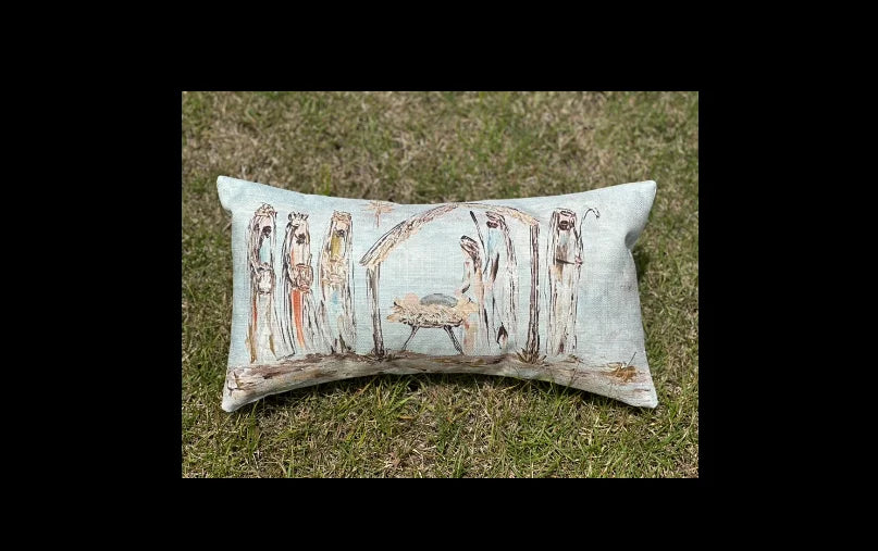 Nativity & Wisemen Lumbar Pillow