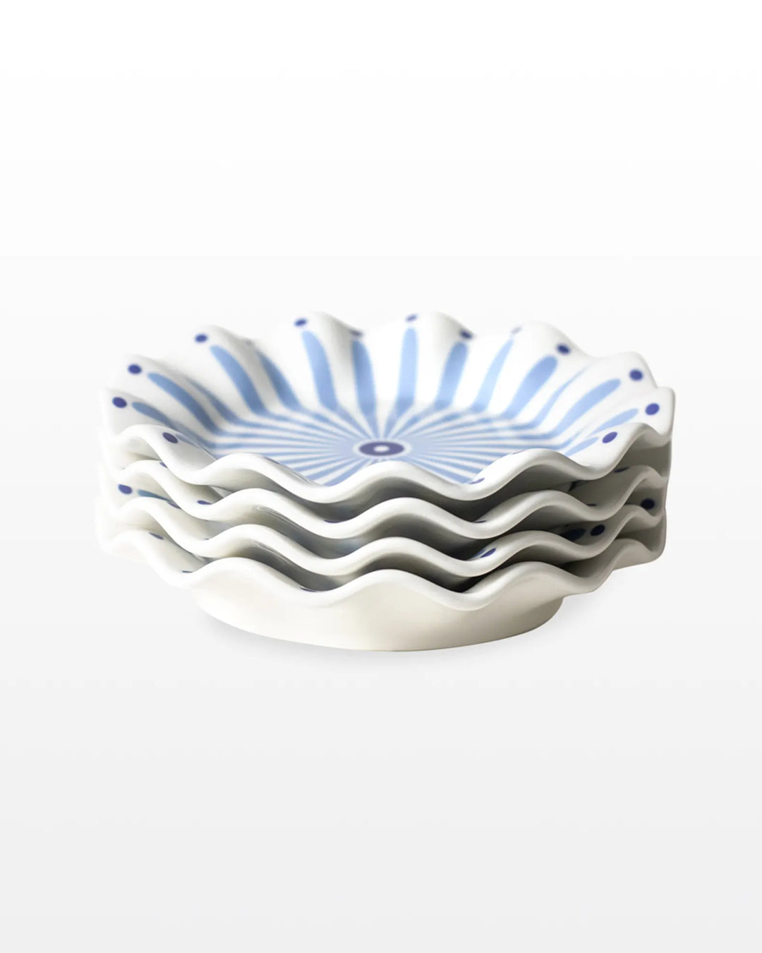 Iris Blue Burst Ruffle Salad Plate