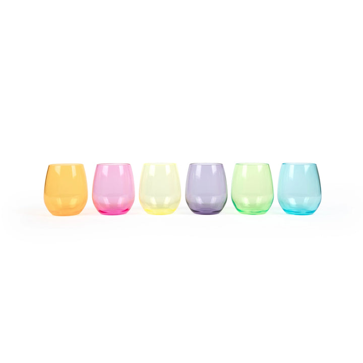 Color Acrylic Stemless Wine Glasses