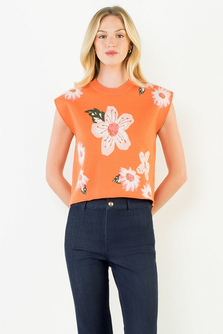 Floral Sleeveless Sweater