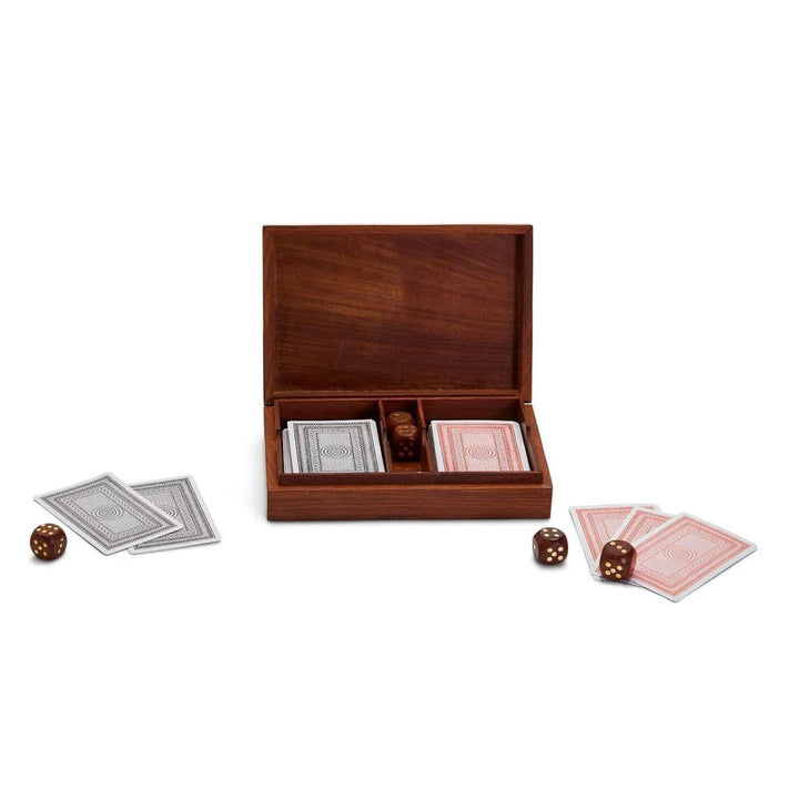 Wood Crafted Playing Card/Dice Set