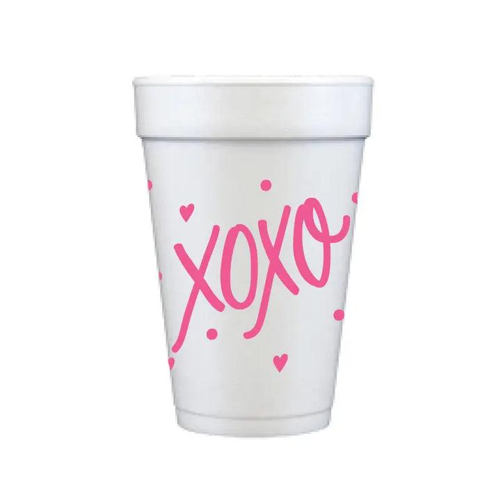 XOXO Styrofoam Cups (Set of 10)