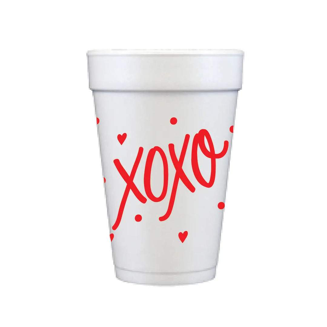 XOXO Styrofoam Cups (Set of 10)