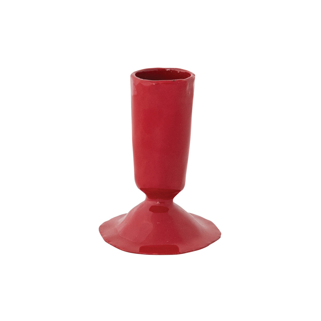 Red Enameled Cast Iron Taper Holder