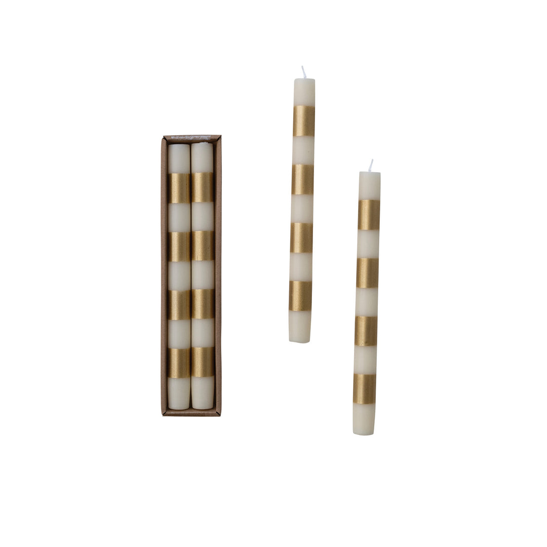 Stripe Taper Candle Box Set of 2