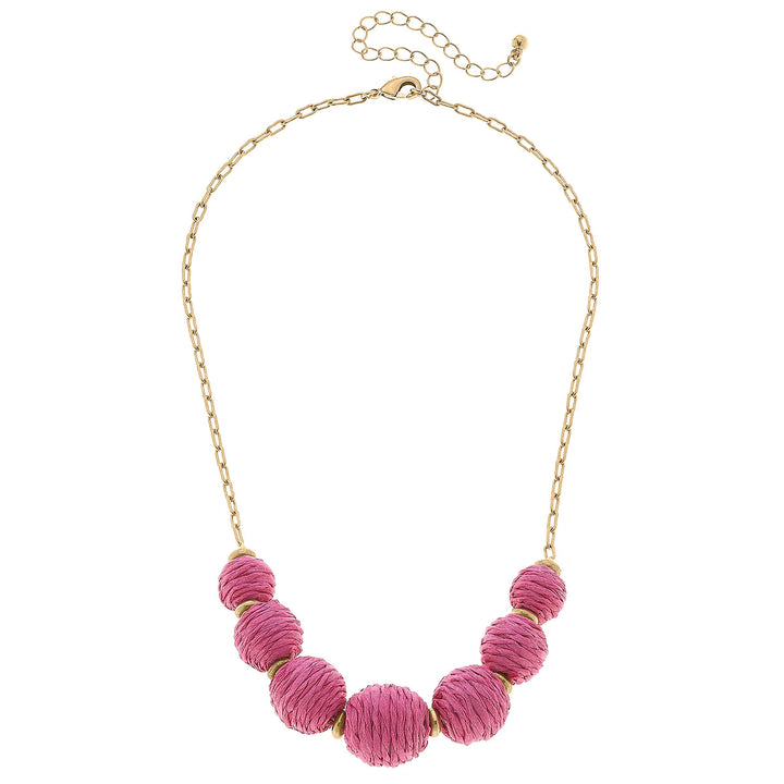 Raffia Beaded Statement Necklace